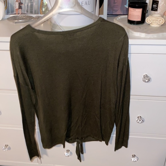 Madewell Olive Green Tie-Front Sweater - Picture 3 of 5